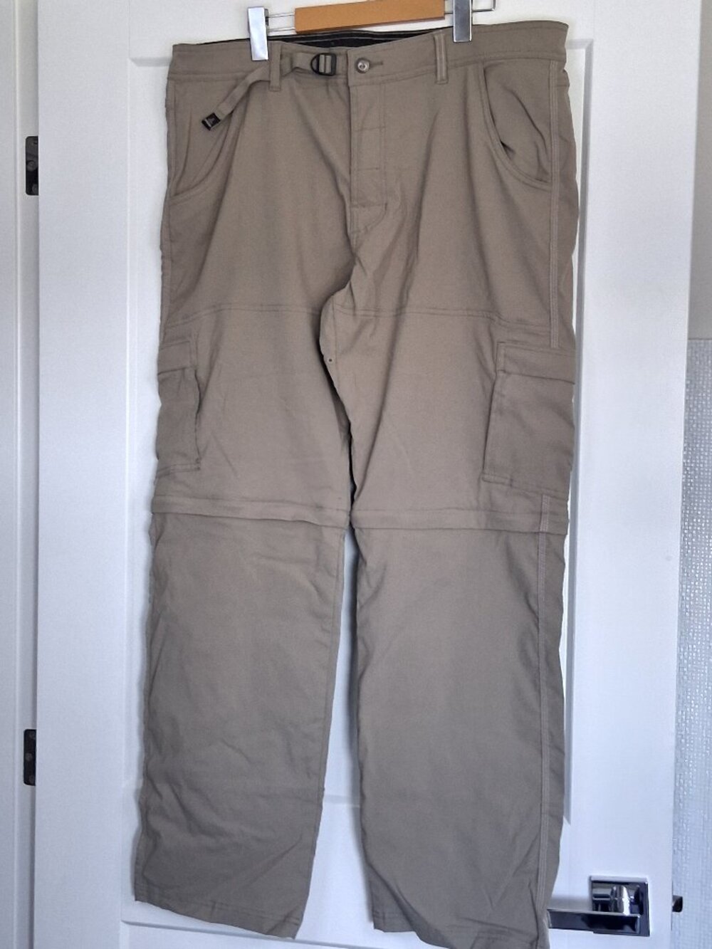 prAna Zion Stretch Convertible Zip Off Hiking Pants Men’s 40x32 Beige